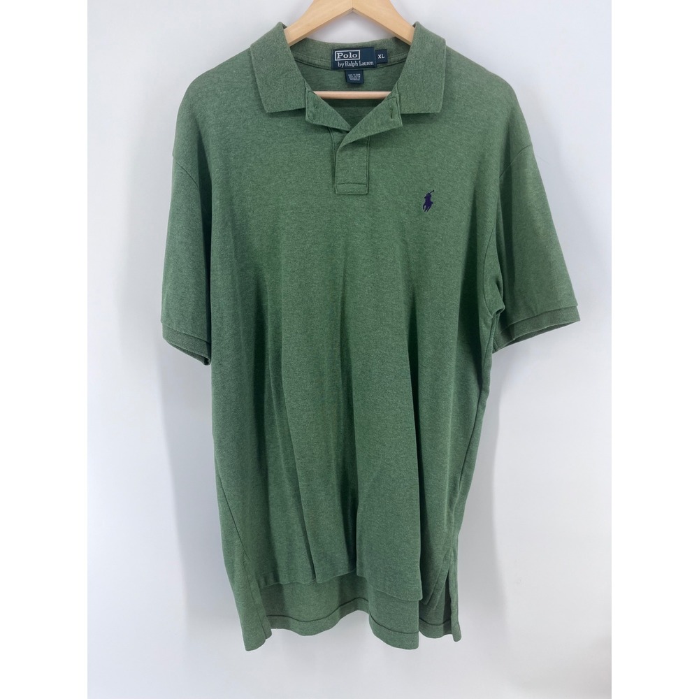 Polo Ralph Lauren Mens XL Polo Shirt Green Heather Short Sleeve Preppy Casual